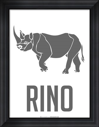 Framed Rino Black Print