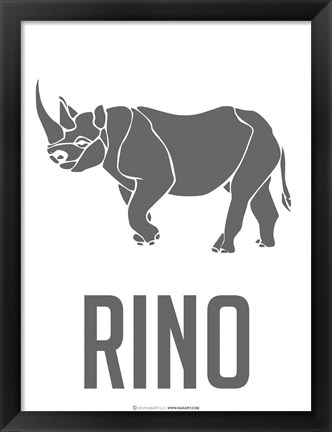 Framed Rino Black Print