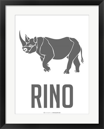 Framed Rino Black Print