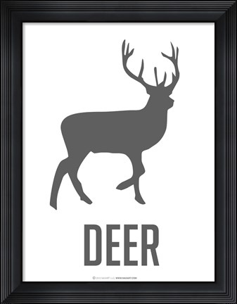 Framed Deer Black Print