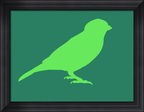 Framed Light Green Bird Print