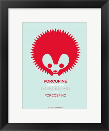 Framed Red Porcupine Multilingual Print