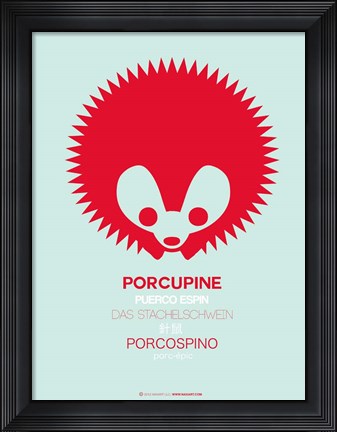 Framed Red Porcupine Multilingual Print
