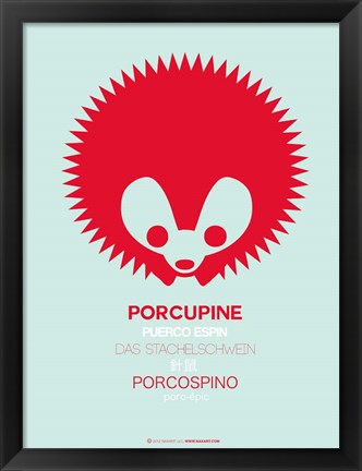 Framed Red Porcupine Multilingual Print