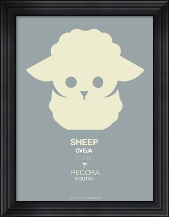 Framed Yellow Sheep Multilingual Print