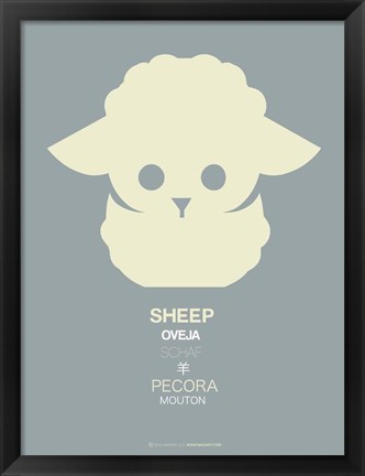 Framed Yellow Sheep Multilingual Print
