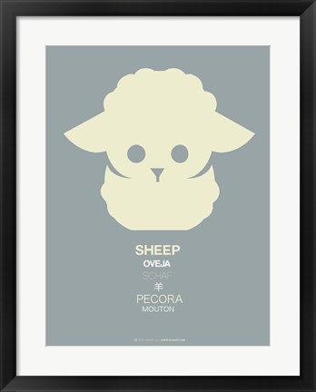 Framed Yellow Sheep Multilingual Print