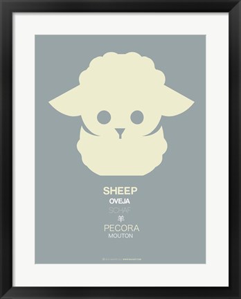 Framed Yellow Sheep Multilingual Print