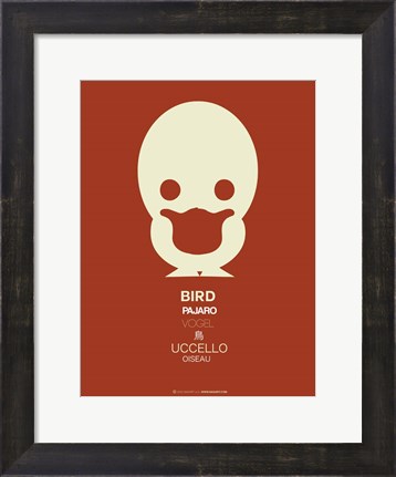 Framed White Bird Multilingual Print