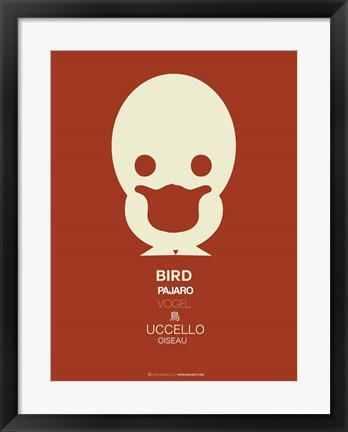 Framed White Bird Multilingual Print