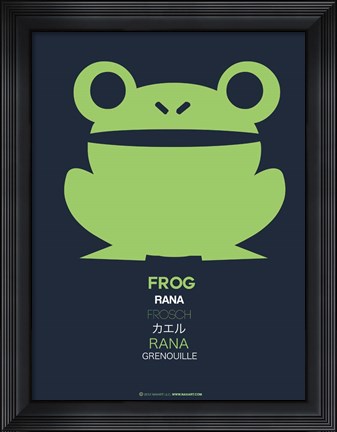 Framed Green Frog Multilingual Print