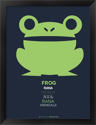 Framed Green Frog Multilingual Print