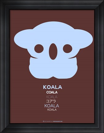 Framed Blue Koala Multilingual Print