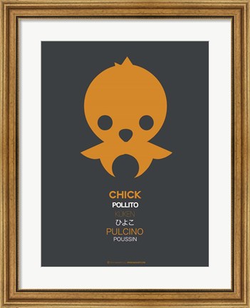 Framed Yellow Chick Multilingual Print