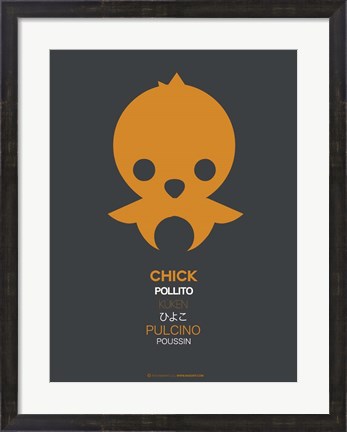 Framed Yellow Chick Multilingual Print