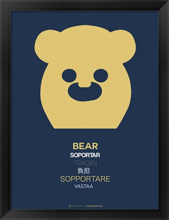 Framed Yellow Bear Multilingual Print