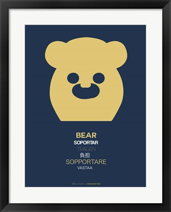 Framed Yellow Bear Multilingual Print