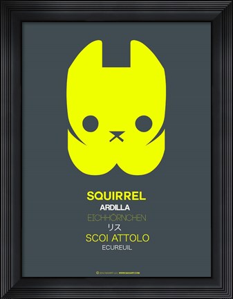 Framed Yellow Squirrel Multilingual Print