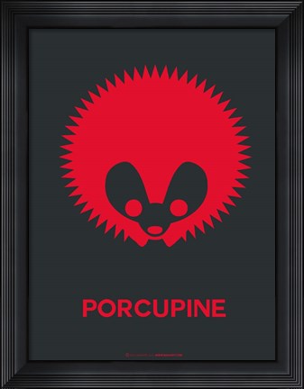 Framed Dark Red Porcupine Multilingual Print