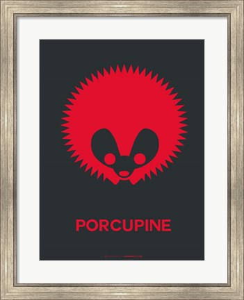 Framed Dark Red Porcupine Multilingual Print