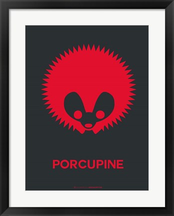 Framed Dark Red Porcupine Multilingual Print