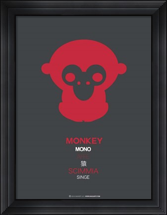 Framed Red Mokey Multilingual Print