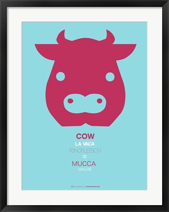 Framed Red Cow Multilingual Print