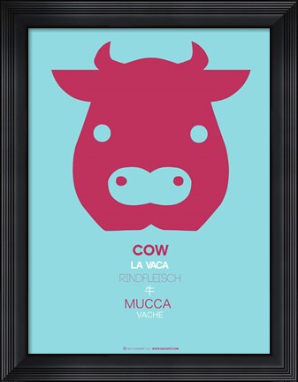 Framed Red Cow Multilingual Print