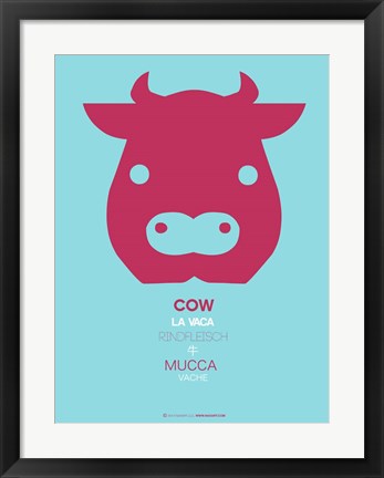 Framed Red Cow Multilingual Print