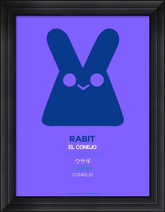 Framed Purple Rabbit Multilingual Print