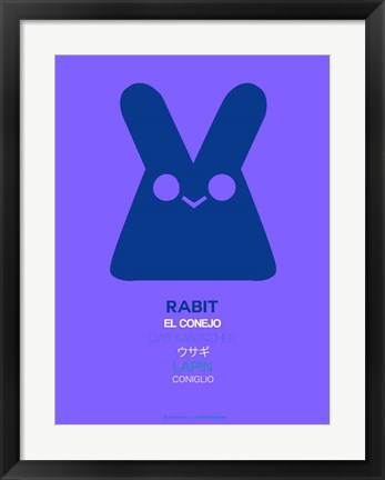Framed Purple Rabbit Multilingual Print