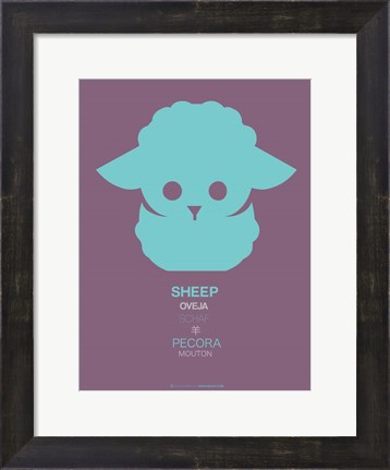 Framed Green Sheep Multilingual Print