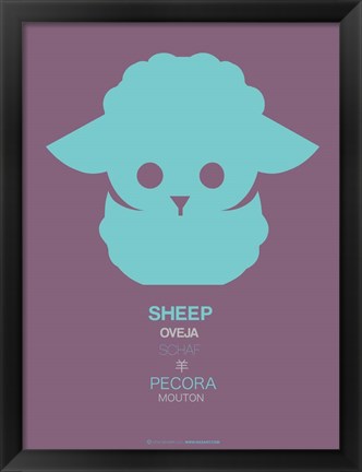 Framed Green Sheep Multilingual Print