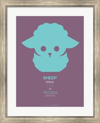 Framed Green Sheep Multilingual Print