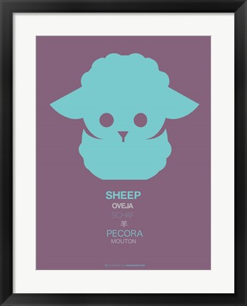 Framed Green Sheep Multilingual Print