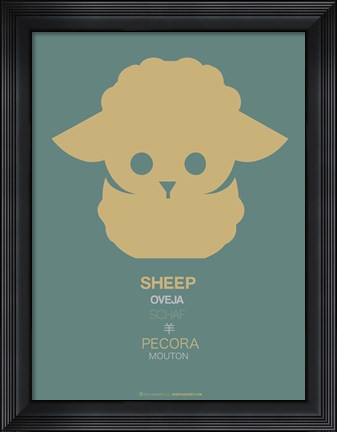 Framed Yellow Sheep Multilingual Print
