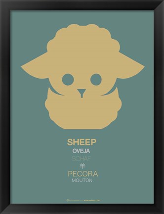 Framed Yellow Sheep Multilingual Print