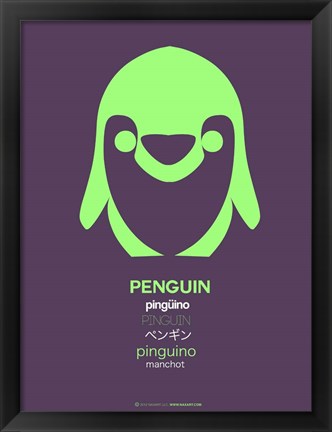 Framed Green Penguin Multilingual Print