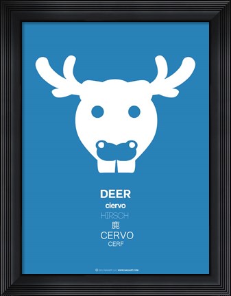 Framed Blue Moose Multilingual Print