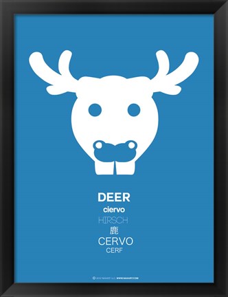 Framed Blue Moose Multilingual Print