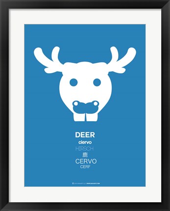 Framed Blue Moose Multilingual Print