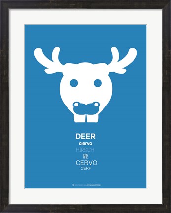 Framed Blue Moose Multilingual Print