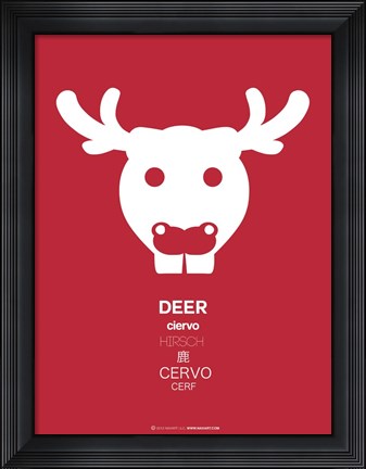 Framed Red Moose Multilingual Print