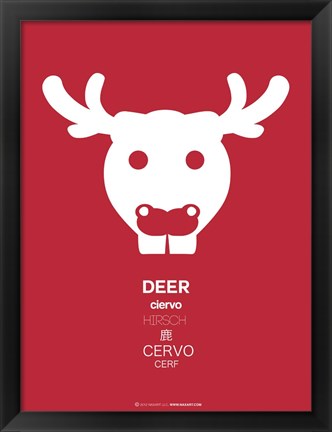 Framed Red Moose Multilingual Print