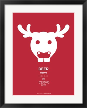 Framed Red Moose Multilingual Print