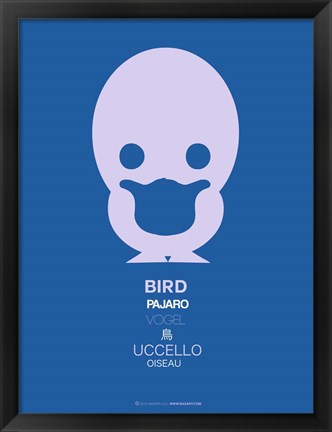 Framed Blue Bird Multilingual Print