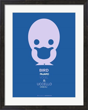 Framed Blue Bird Multilingual Print