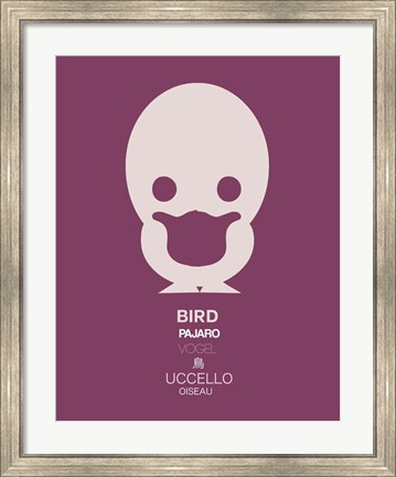 Framed Purple Bird Multilingual Print