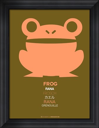 Framed Pink Frog Multilingual Print