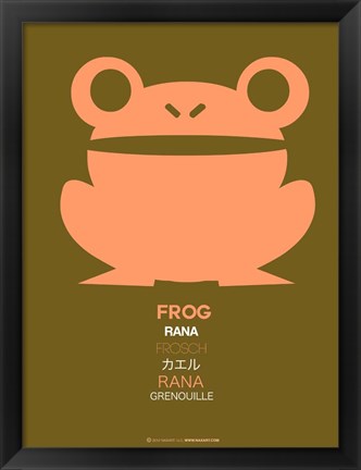 Framed Pink Frog Multilingual Print